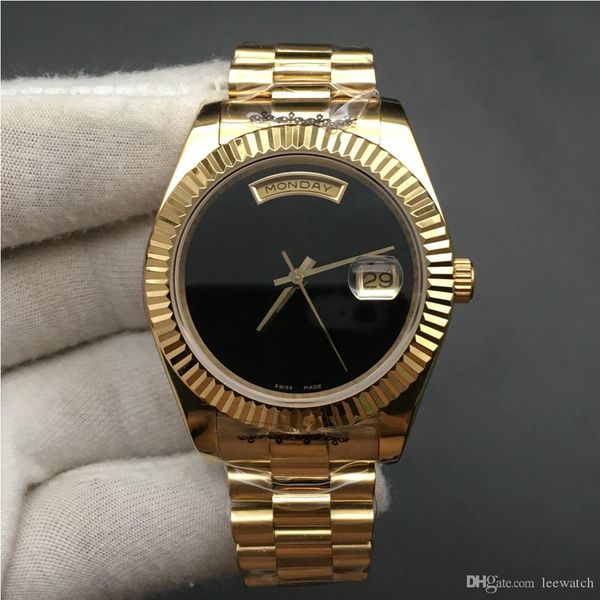 

2019 luxury mens daydate часы полных золотые часы стреловидность автоматического механизм сапфир оригинальной застежка наручные часы 41ммы, Slivery;brown