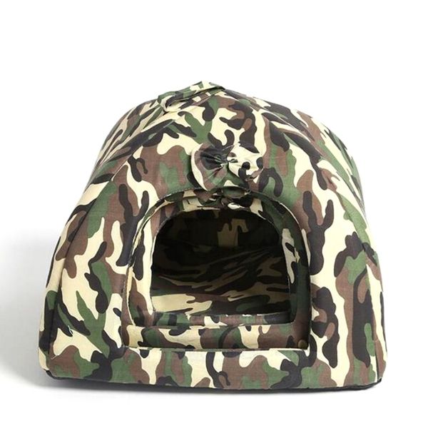 

removable pet nest camouflage dog house winter warm pet cat bed kennel game tent machine washable small dog
