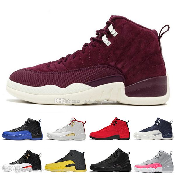 

Fashion 12 12s Bordeaux FIBA mens basketball shoes Reverse Taxi Valentines Day OVO White men sports designer Athletics trainers sneakers