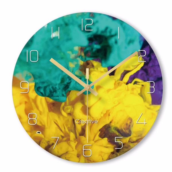 

1 pcs creative 3d wall clock modern design living room decoration mirror glass unique watch wall clocks home decor silent