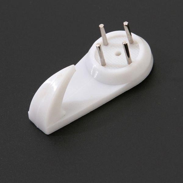 

10pcs wall hooks p hook hanging hangers home decoration white plastic invisible wall hooks hook hanger