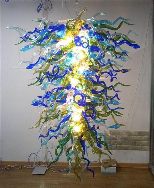 

lamps blue colored christmas light pendant large art chandeliers contemporary handmade blown glass big chandelier lighting