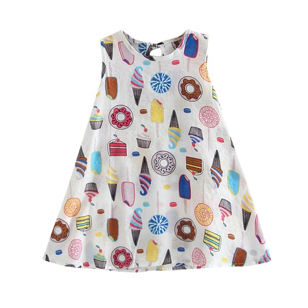 

Baby Dress Girl Cute Flower Print Blouse Cotton Mini Dress Toddler Children Sleeveless Princess Party Dresses Lovely Vestidos