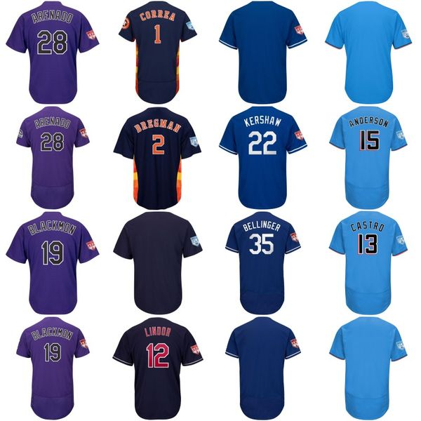 

Mens 2019 Spring Training Jerseys 1 Carlos Correa 35 Cody Bellinger 19 Charlie Blackmon 28 Nolan Arenado 13 Starlin Castro Baseball Jersey