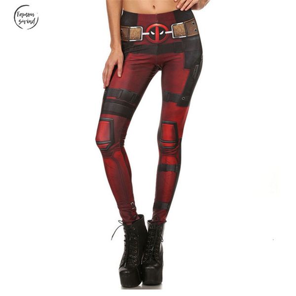 

новой legging мода новой моды женщина леггинсы hero deadpool легинсы printed для женщин брюки груза падения, Black