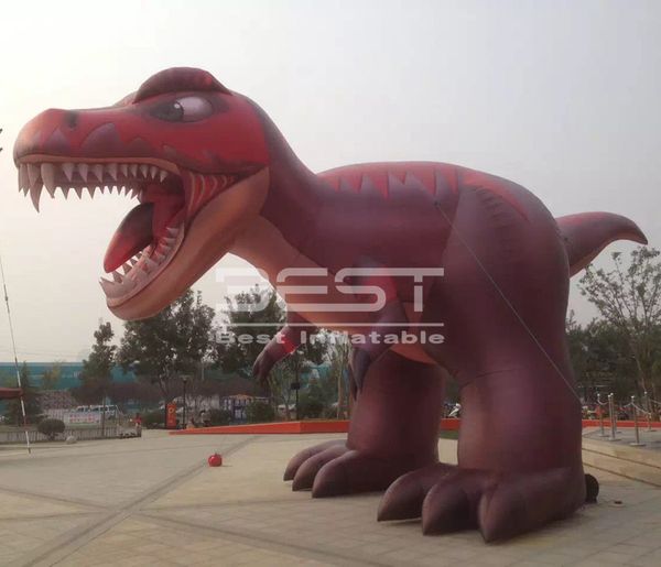 

giant inflatable dinosaur for festival advertising decoration, big inflatable tyrannosauru ,red color t-rex inflatable