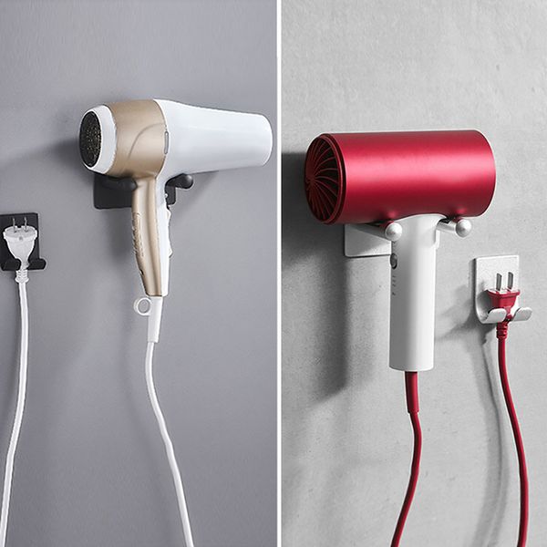 

wall-mounted hair dryer rack rack dryer storage hanger bathroom shelf household tools