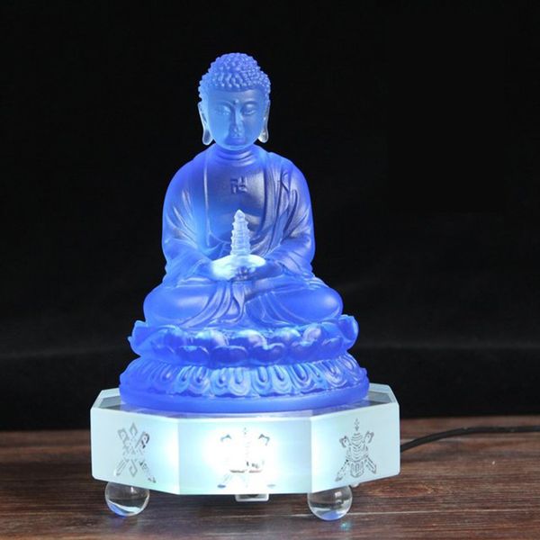 Estatuetas de Buda Glazed Buddha Shakyamuni Artesanato jardim de Buda decorações cristak estátuas para decoração de casa