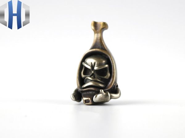 

edc tools banana skull lanyard bead paracord knife beads brass knife tool pendant