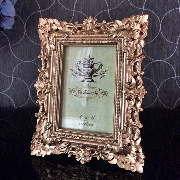 

european style resin p frame double embossed silver luxury pendulum frame 6inch