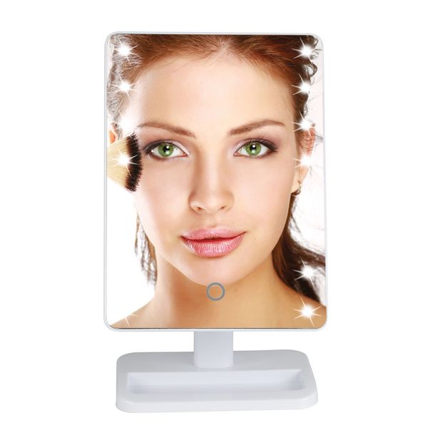 

women's fashion makeup mirror 20 led light vanity mirror makeup touch screen light desk/ x