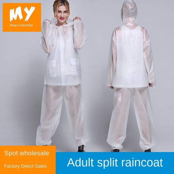 

vfmgp single-layer transparent eva outdoor cycling portable set single-layer split bicycle bicycle transparent raincoat eva outd, Red;brown