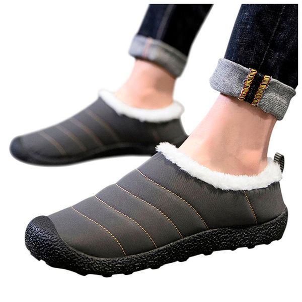 

winter boots men fashion safety shoes plus velvet warm outdoor sports shoes waterproof snow cotton boots chaussure homme #2n2, Black