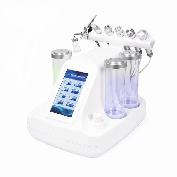 

6 in 1 small bubble ultrasound radiofrequency hydra deep facial cleansing pore cleanser facial massage machine bio light skin care device, Black;white