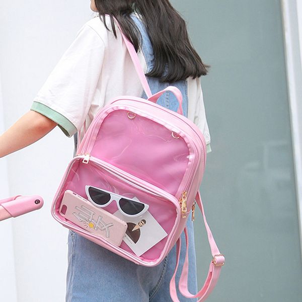 

fashion casual 2019 women's transparent jelly zipper square shoulder messenger bag travel transparent beach bag#35