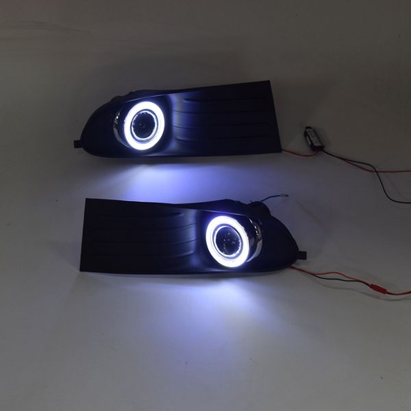 

led daytime running light fog lamp 12v car running lights with angel eyes for dodge journey 2009-2011