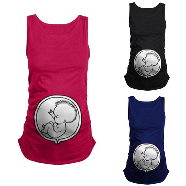 

MUQGEW Maternity Clothes Pregnant Clothes Women's Maternity Sleeveless Tops Cartoon Pattern Nursing Baby Vest Clothes Enfermera