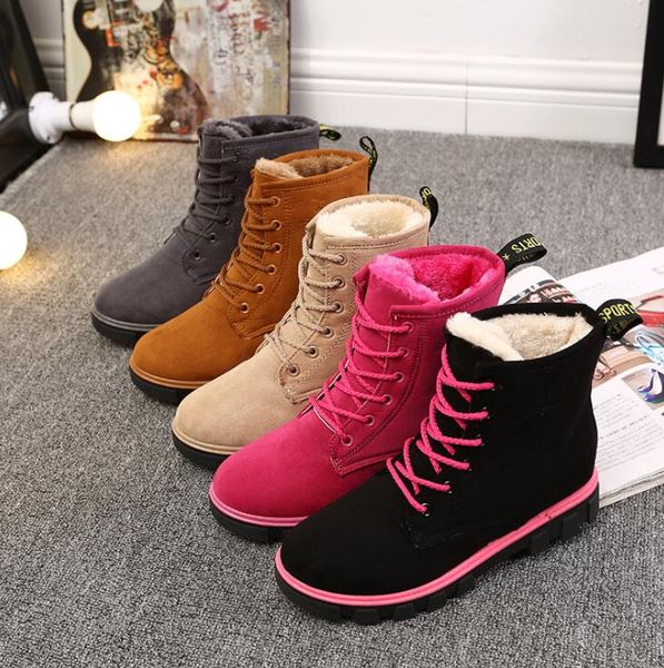 

2018 autumn winter new women ankle boots knitting wool flat bottom martin boots fashion casual shoes cotton-padded shoes adding cotton tty33, Black