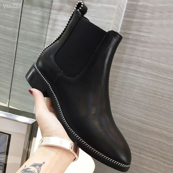 

martin boots women's british style 2019 winter new short boots flat bottom wild cotton shoes women's boots single boot size 35-40, Black