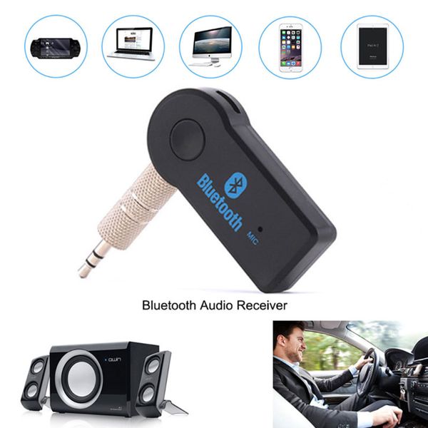 Bluetooth Araç Kiti Adaptörü 3.5mm AUX Stereo Kablosuz USB Mini Ses Müzik Alıcısı Akıllı Telefon MP3 PSP Tablet Laptop için Perakende Ambalaj