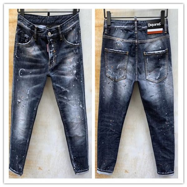 

fashion mens distressed ripped biker jeans men slim fit motorcycle biker denim pants fashion designer hip hop mens jeans, Blue