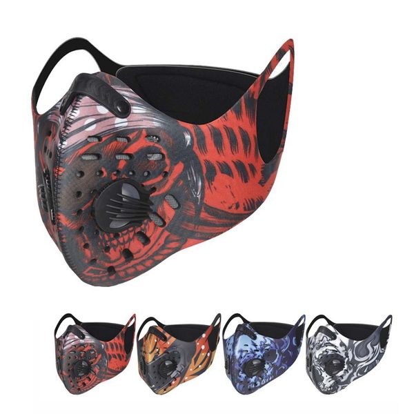 

cycling mask respirator anti-pollution activated carbon mtb road bike bicycle half face dustproof cycling riding sports mask, Black