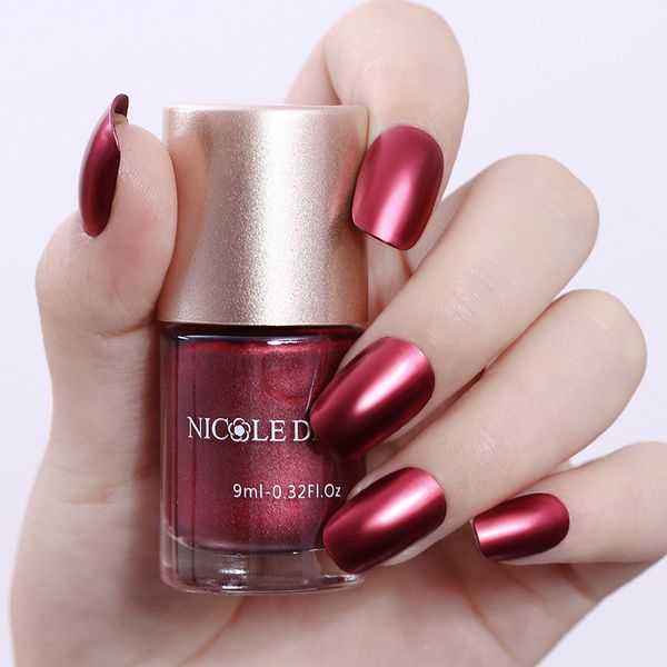 

9ml nicole diary red metallic nail polish varnish mirror effect metal nail lacquer manicure art color