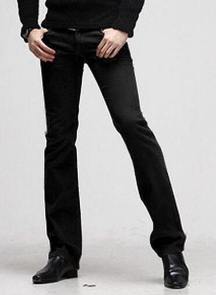 

2017 new men's clothing vintage classic design slim casual micro flared trousers male custom made fashion plus size pants s-xxl, Black
