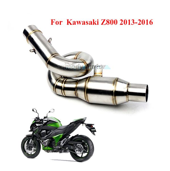 

for - z800 2013-2016 escape moto- motorcycle exhaust muffler middle link pipe mid connector adapter slip-on scooter bike