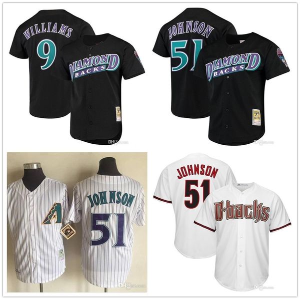 

arizona mens women youth kids knit jersey 51 randy johnson 9 matt williams throwback players jerseys, Blue;black