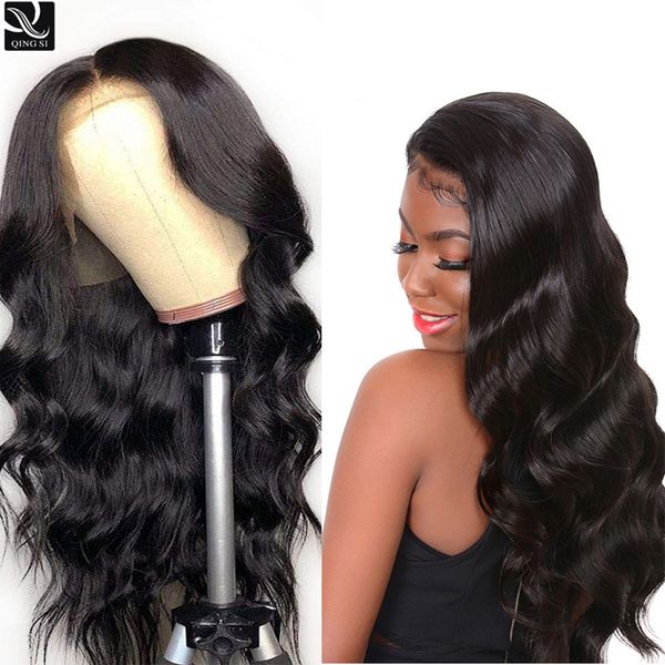 

150 density lace front human remy hair wigs 13x4 swiss lace brazilian body wave front wig for black woman, Black;brown