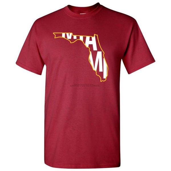 

miami basketball state outline мужская футболка-кардинал, White;black