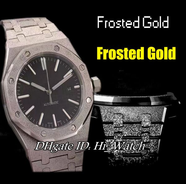 

new 41mm frosted gold 18k white gold bezel 15400st royal black dial a2813 automatic mens watch ss watches 5 styles edition a388pa1, Slivery;brown