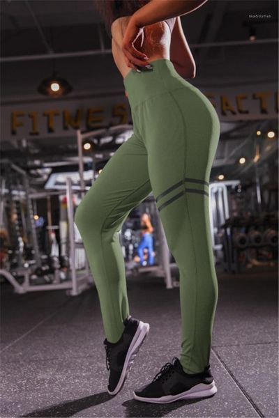 

striped printed high waist pencil pants sports style female clothing women designer yoga pants solid color, Black;white