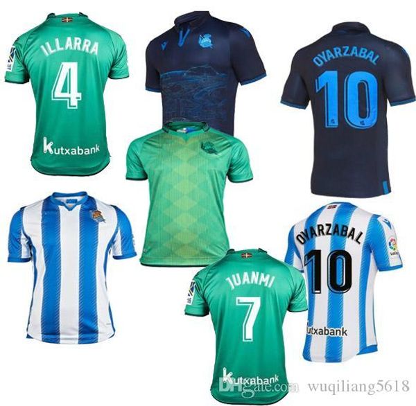 

19 20 real sociedad home away soccer jerseys commemorate 2019 2020 royal society prieto xabi granero girretxe carlos football shirts uniform, Black;yellow