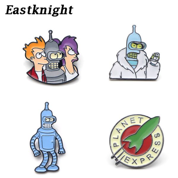 

k649 cartoon futurama metal enamel pin and brooches backpack/bags badge denim brooch collar jewelry gifts 1pcs, Gray