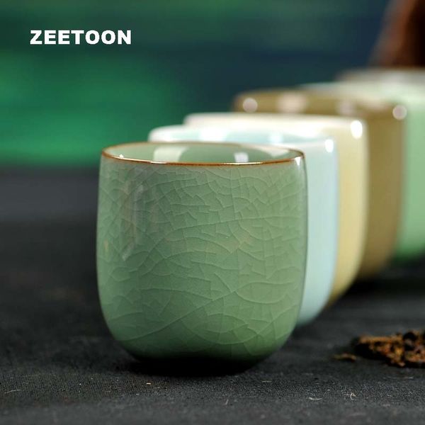 

японский стиль лунцюань селадон чайной kung fu tea set boutique master cup ручного фарфор чай чаша керамического творческий саке кубок t1910