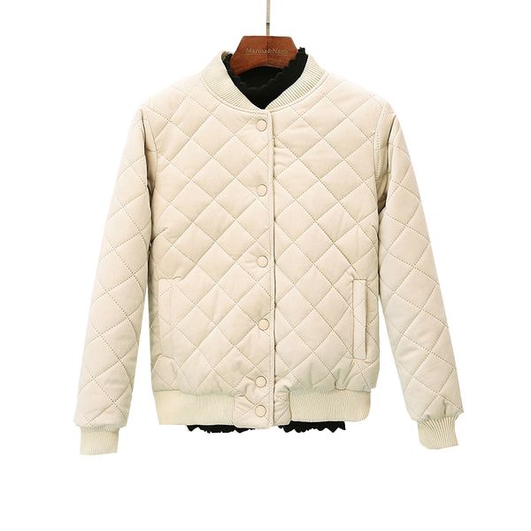 

mumuzi velvet cotton women's casual jacket warm padded jacket short coat baseball uniform velvet clothing fashion, Black;brown