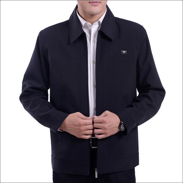 

middle age men fashion zipper coat jacket father men casual must have coat jacket, Black;brown