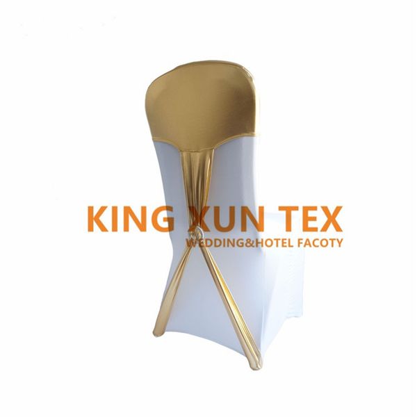 

gold bronzing metallic lycra spandex chair cap cover wedding stretch chair covers banquet event decoration