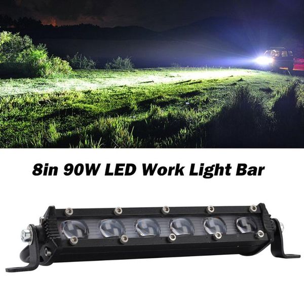 

8in 90w 6000k led work light bar led headlight lens offroad 4wd suv driving fog lamp for trucks motorcycles suvs atvs #ger