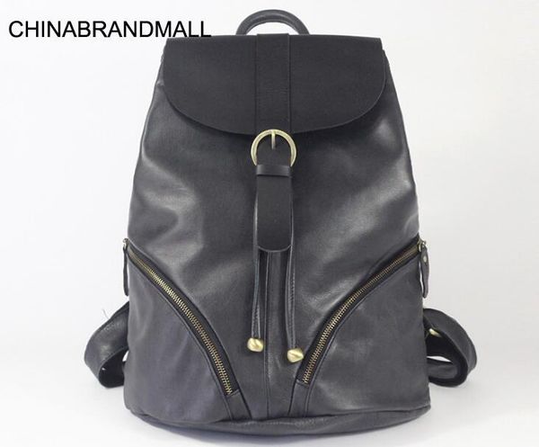 

genuine leather cow leather women large soft backpack