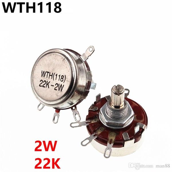 WTH118 2W 22K Single Turn Carbon Plind Potentiometer Electric Welding Accessories