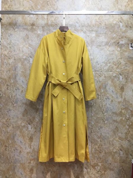 

2019 winter new women collar side waist band split jacket 916, Tan;black