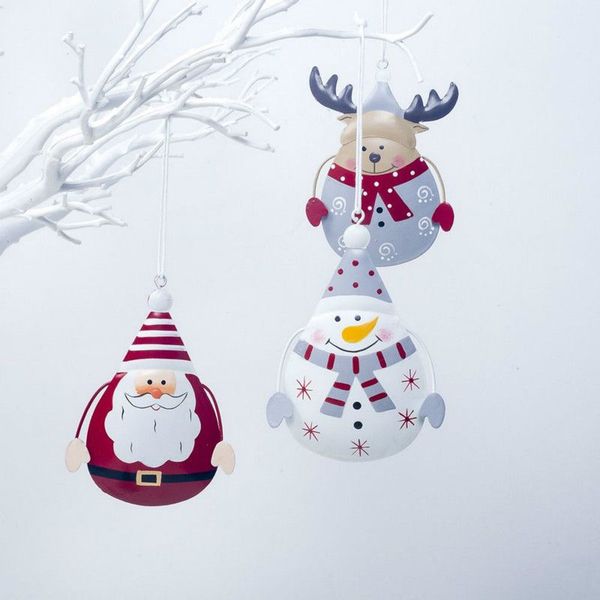 

new iron painted snowman elk star angel pendant christmas decoration new year decor child toy navidad gift christmas decorations for home