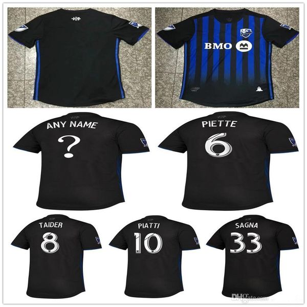 

player version 19 20 montreal impact soccer jersey piatti piette taider urruti sagna mancosu bernier ciman drogba 2019 blue football shirt, Black