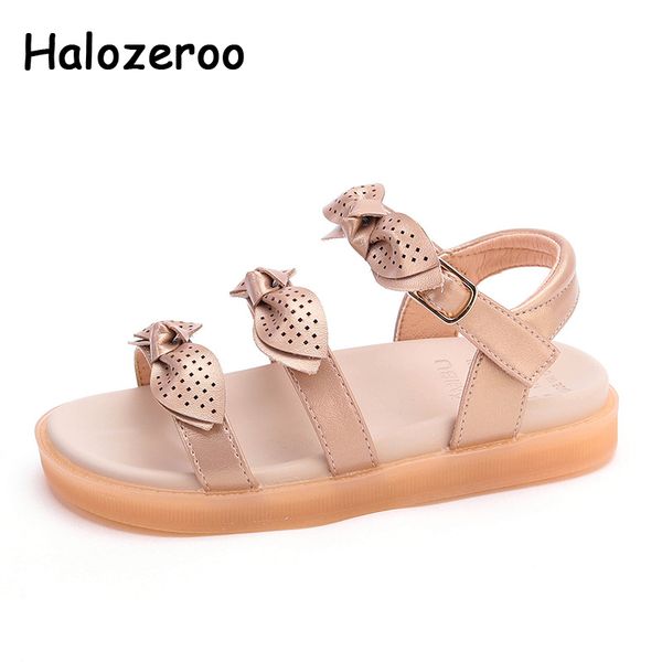 

2020 summer kids beach sandals children bow princess shoes baby girls fashion brand sandals sweet dress shoes pink sandals new t200427, Black;red