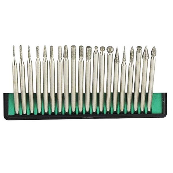 

20 pcs 3mm shank diamond grinding cutting head drill bits dremel rotary carving polishing tool sets dec889