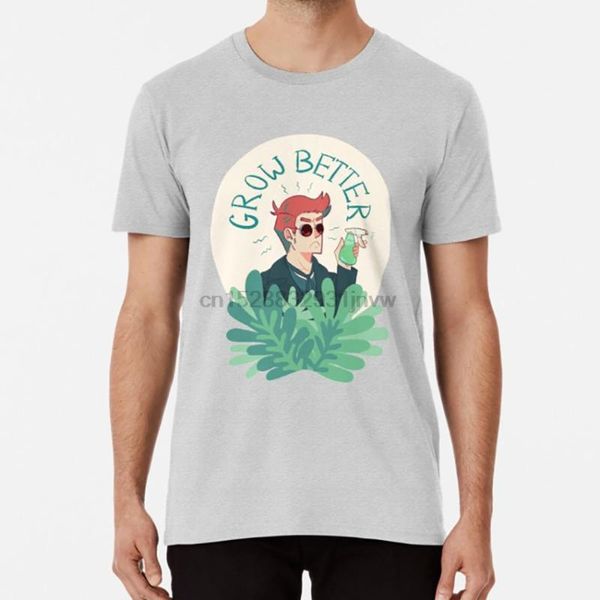 

grow better t shirt good omens crowley anthony j crowley, White;black