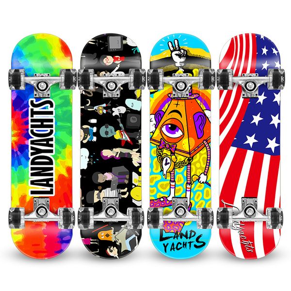

children four skateboard brush street road professional skateboard maple scooter